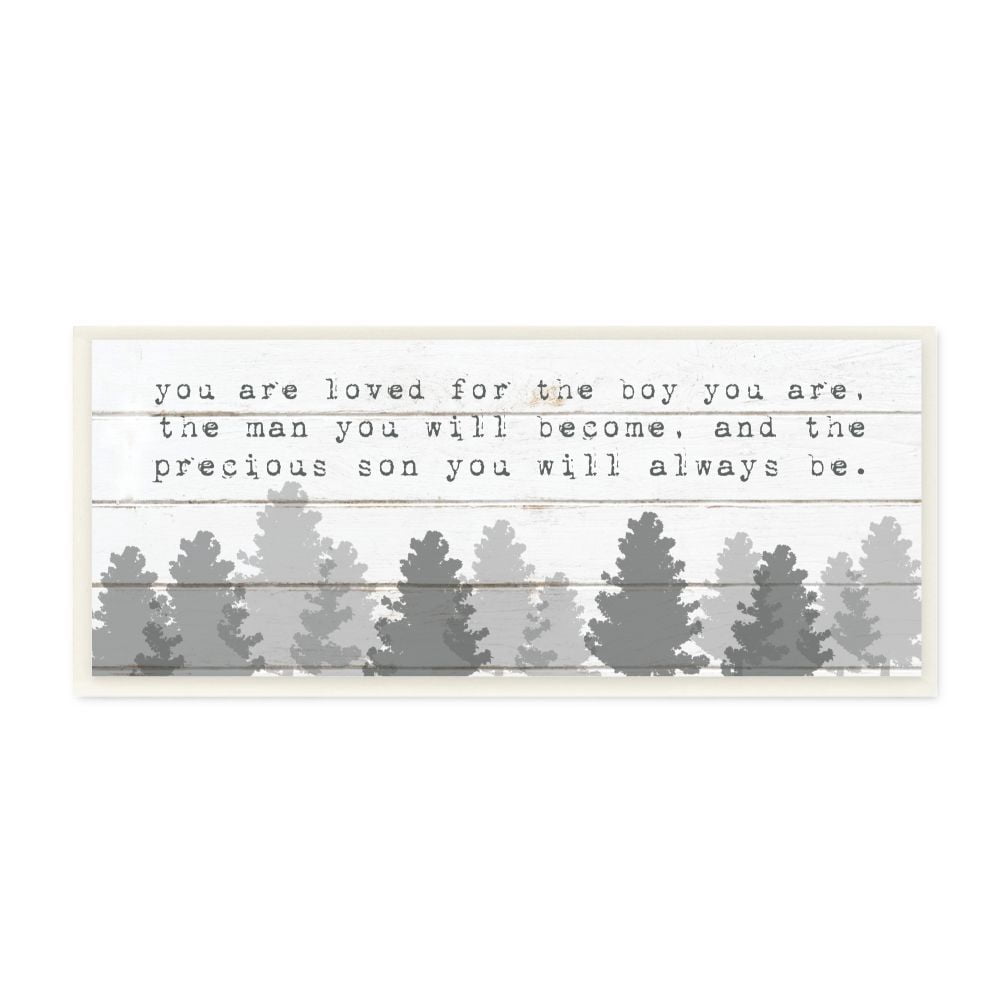 The Kids Room by Stupell You Are Loved For The Precious Son You Are Grey Forest Wall Plaque Art