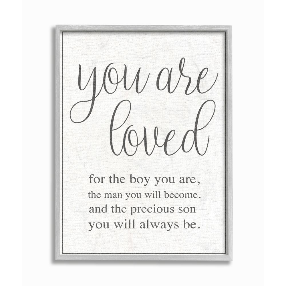 The Kids Room by Stupell You Are Loved Framed Wall Art by Daphne Polselli