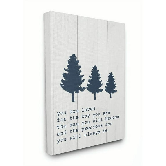 The Kids Room by Stupell You Are Loved Son Three Tree Planks Canvas Wall Art by Daphne Polselli