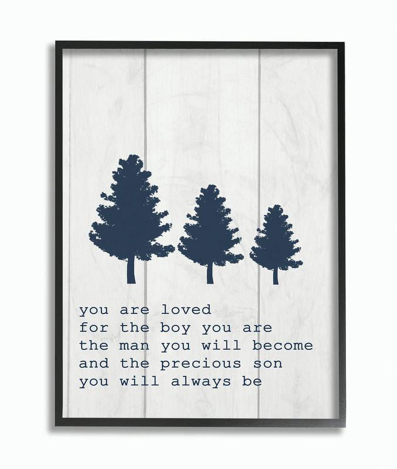 The Kids Room by Stupell You Are Loved Son Three Tree Planks Framed Wall Art by Daphne Polselli