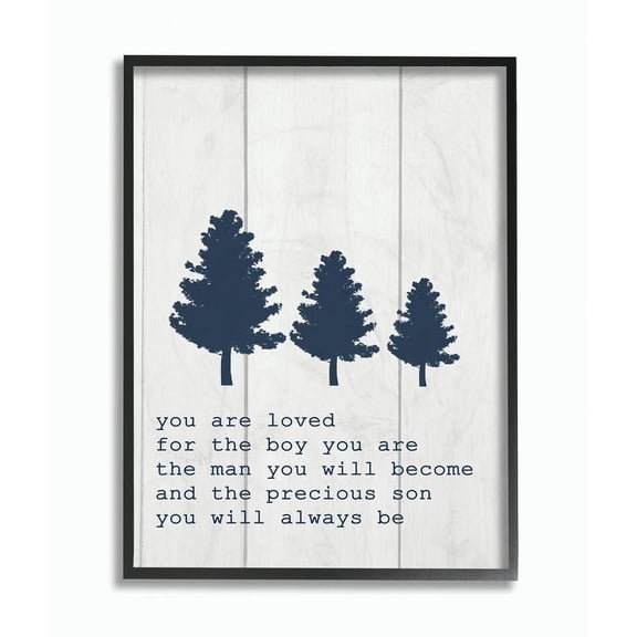 The Kids Room by Stupell You Are Loved Son Three Tree Planks Framed Wall Art by Daphne Polselli