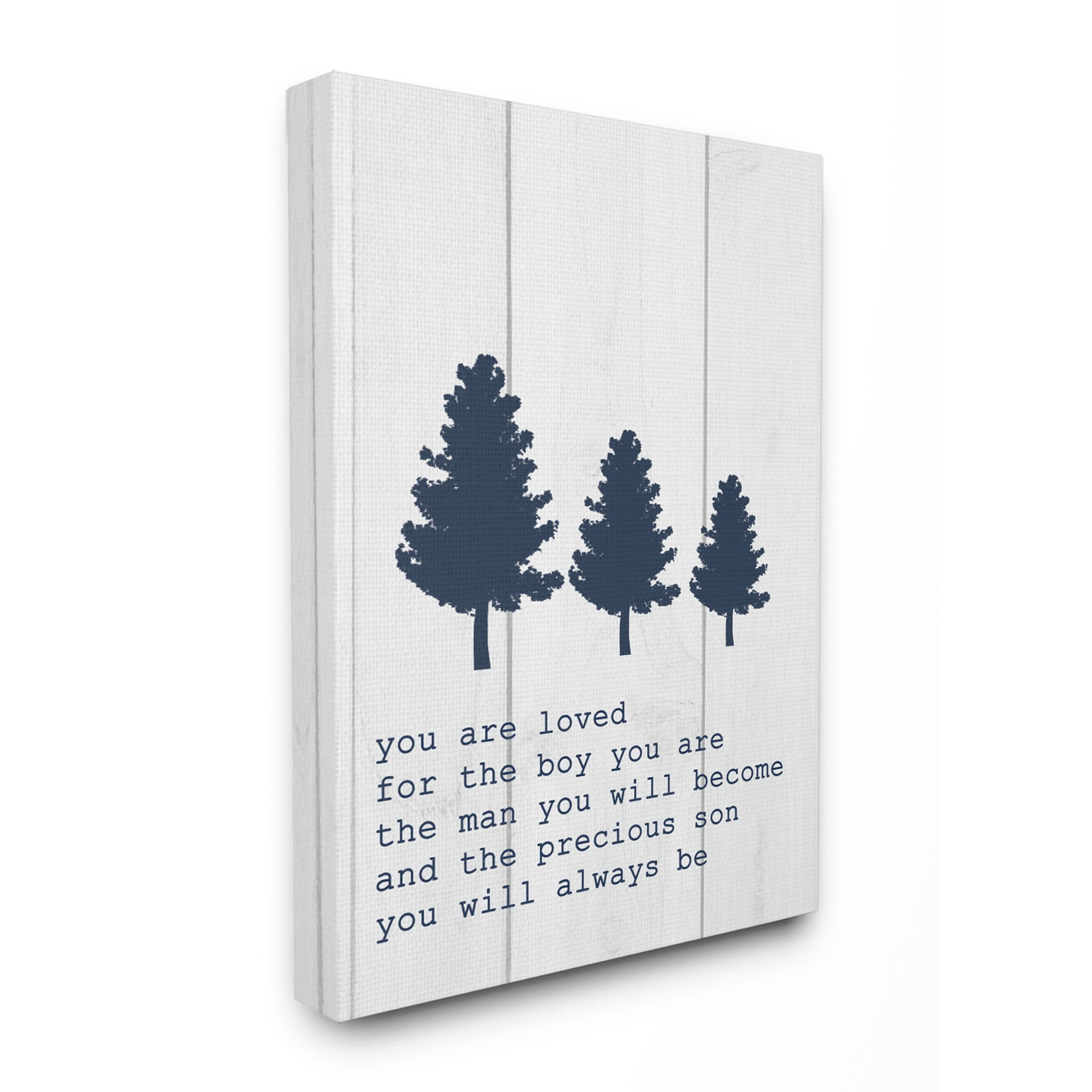 The Kids Room by Stupell You Are Loved Son Three Tree Planks Oversized Stretched Canvas Wall Art, 24 x 1.5 x 30