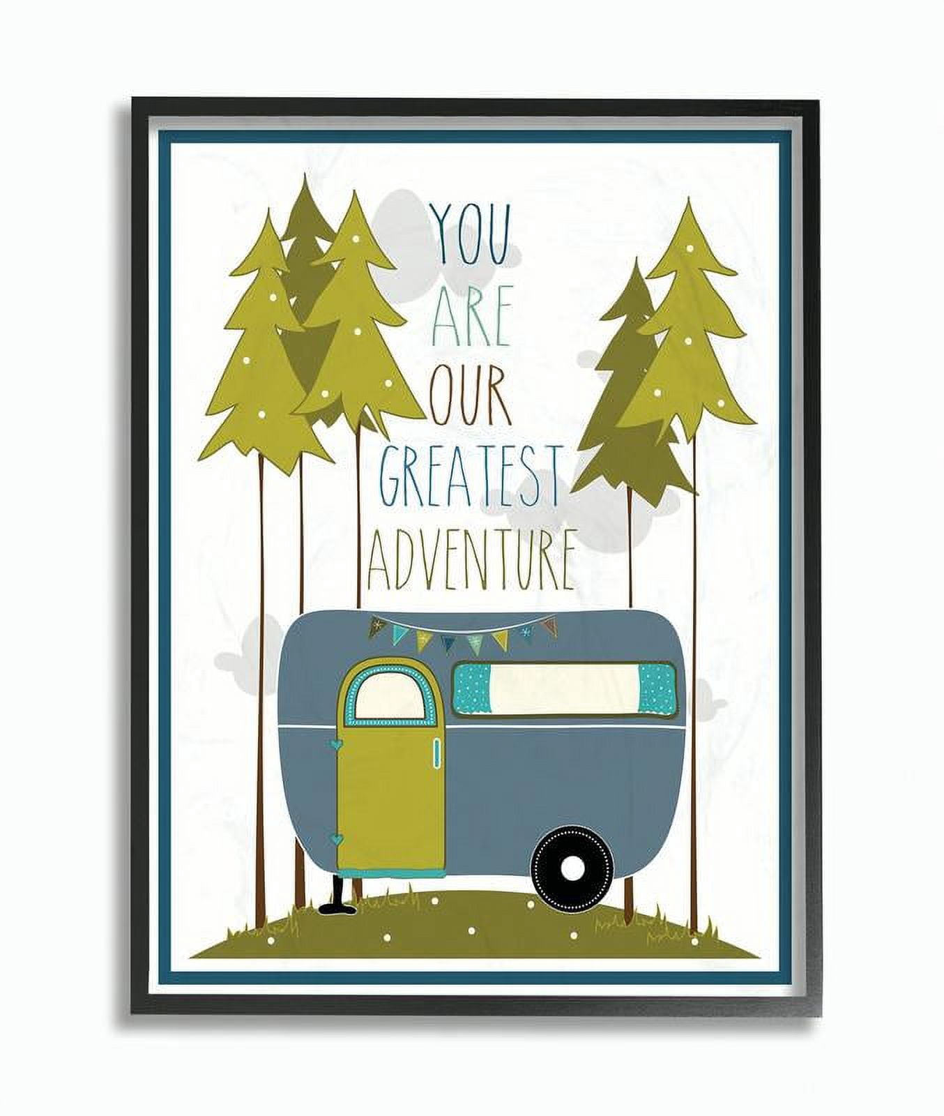 The Kids Room by Stupell You Are Our Greatest Adventure Art Wall Plaque, Blue/Green Framed Wall Art by Karen Zukowski (Finny And Zook)