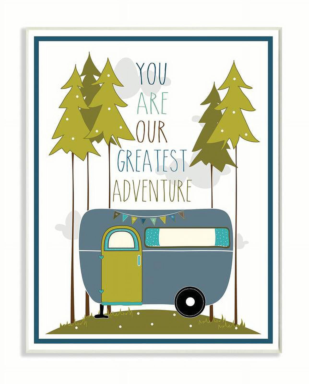 The Kids Room by Stupell You Are Our Greatest Adventure Art Wall Plaque, Blue/Green Wall Plaqueby Karen Zukowski (Finny And Zook)