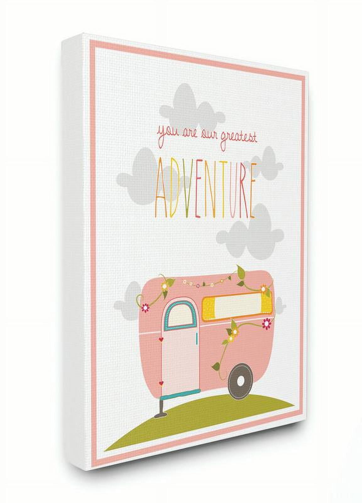 The Kids Room by Stupell You Are Our Greatest Adventure Art Wall Plaque, Pink/Gray Canvas Wall Art by Karen Zukowski (Finny And Zook)