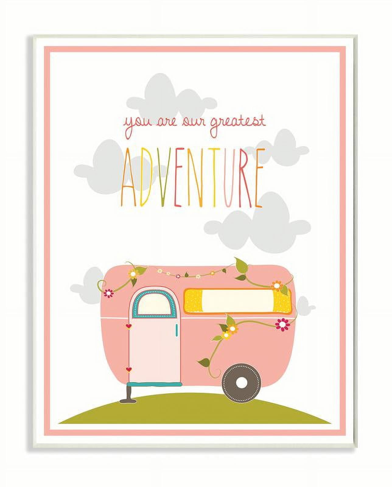 The Kids Room by Stupell You Are Our Greatest Adventure Art Wall Plaque, Pink/Gray Wall Plaqueby Karen Zukowski (Finny And Zook)