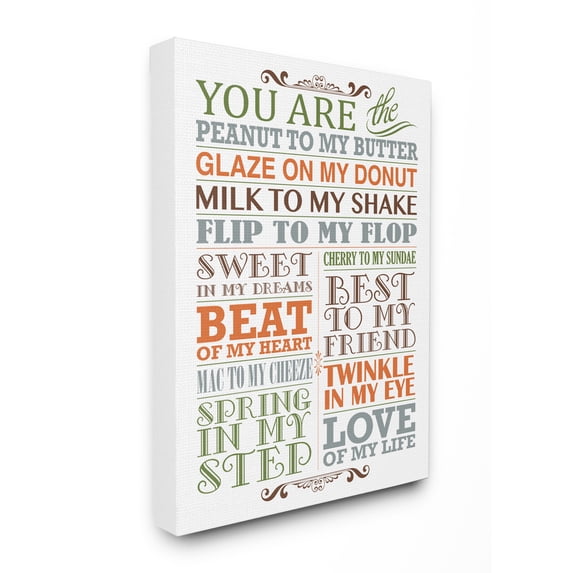 The Kids Room by Stupell You Are Peanut To My Butter Typography Art Canvas Wall Art by Irina Urteaga