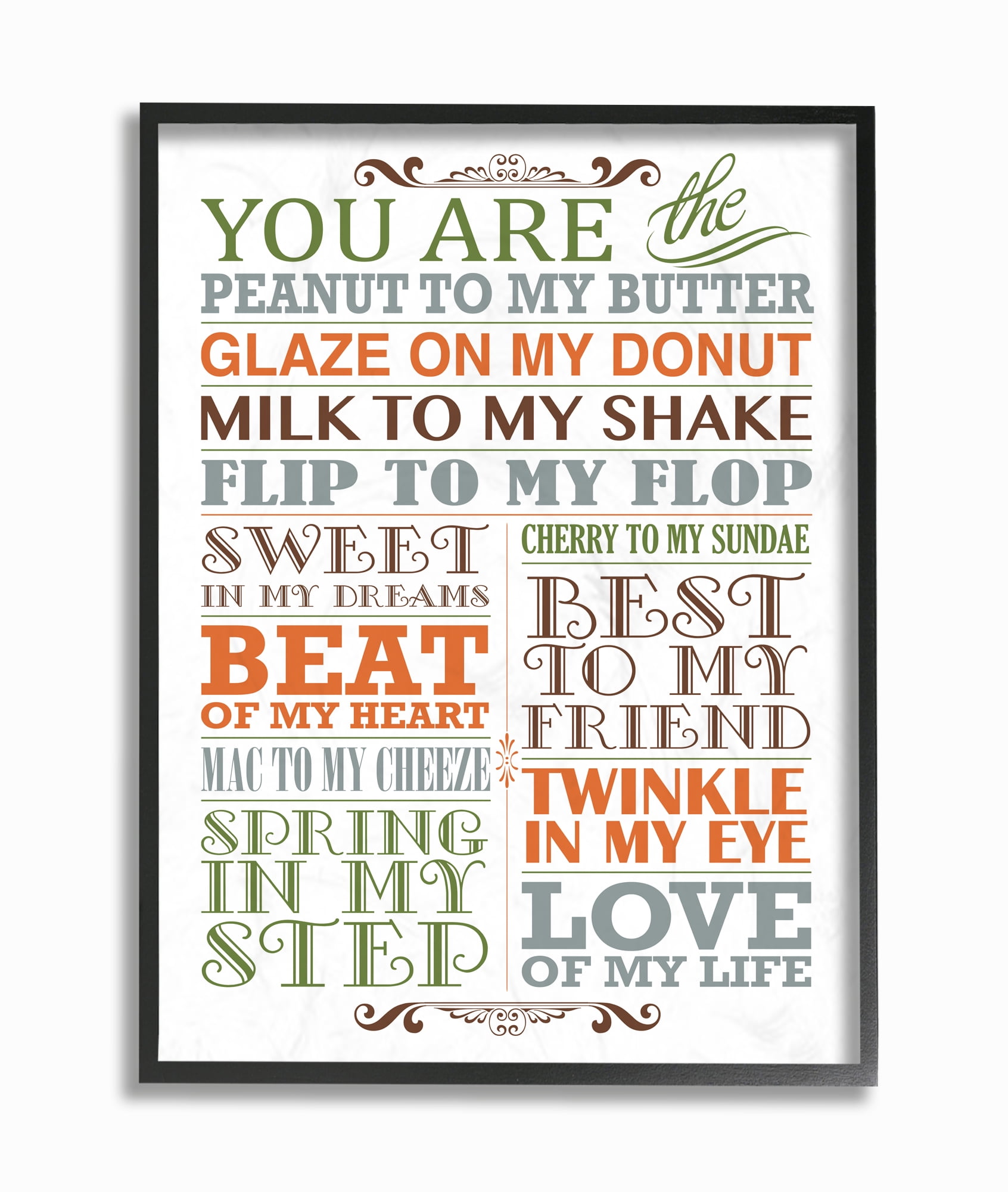 The Kids Room by Stupell You Are Peanut To My Butter Typography Art Framed Wall Art by Irina Urteaga
