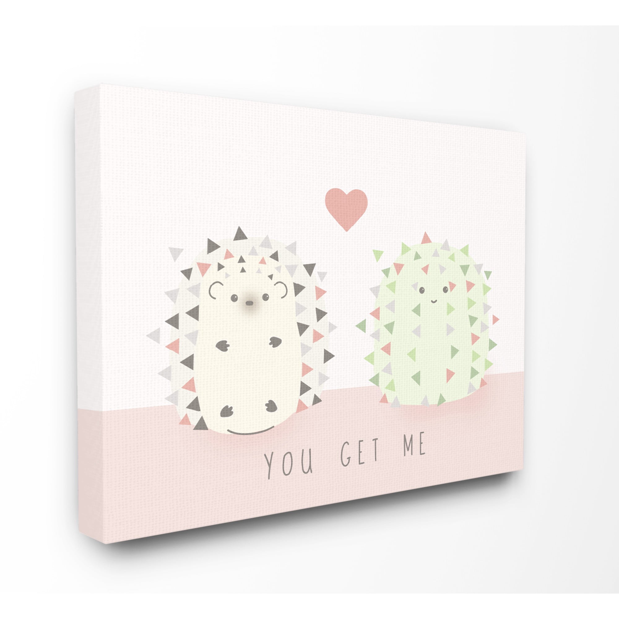 The Kids Room by Stupell You Get Me Hedgehog And Cactus Cute Cartoon Stretched Canvas Wall Art, 16 x 1.5 x 20