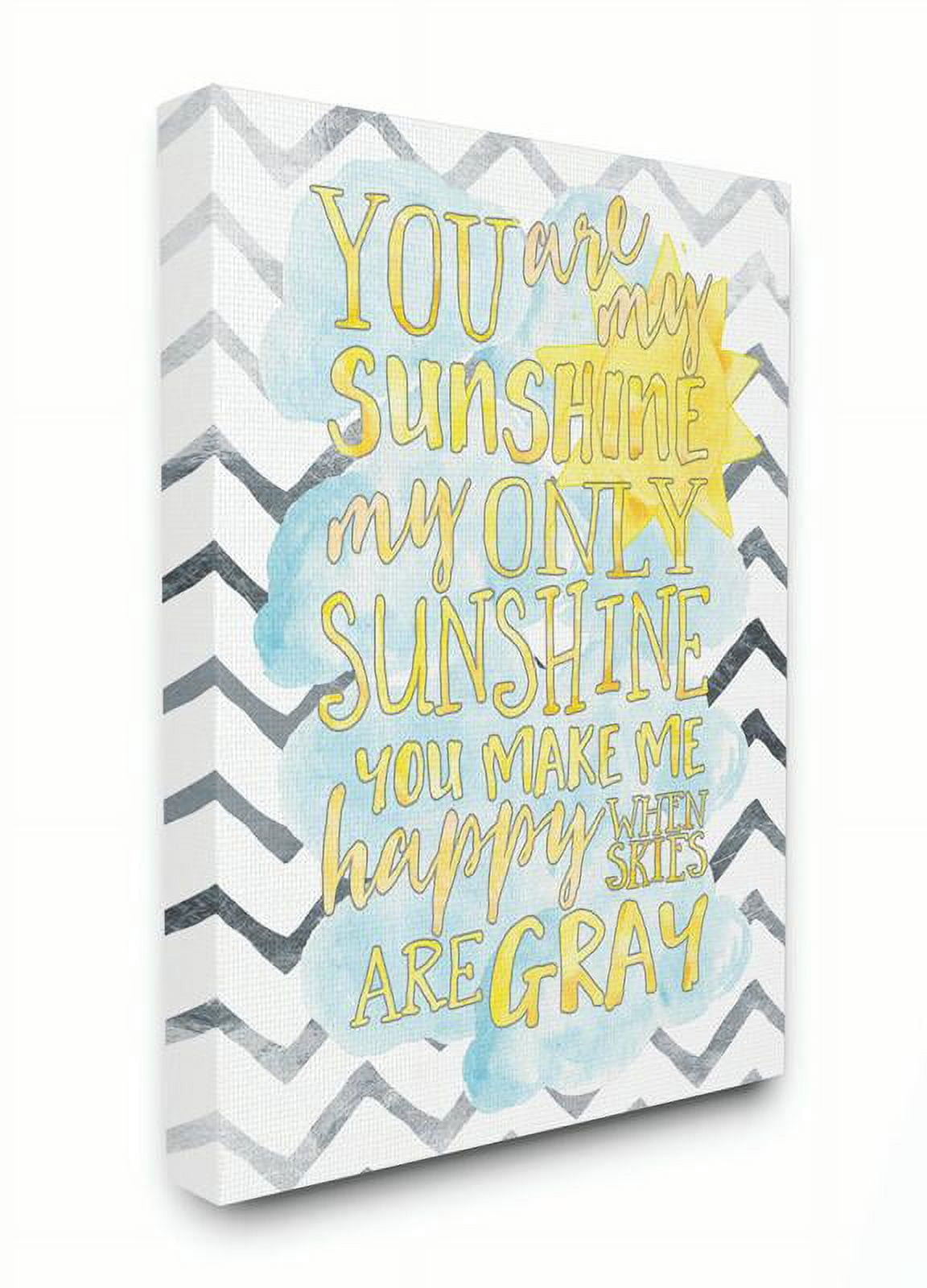 The Kids Room by Stupell You are My Sunshine Watercolors Chevron Canvas Wall Art by Erica Billups