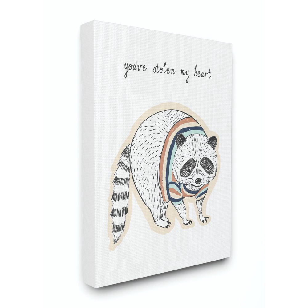 The Kids Room by Stupell You've Stolen My Heart Shirt Raccoon Canvas Wall Art