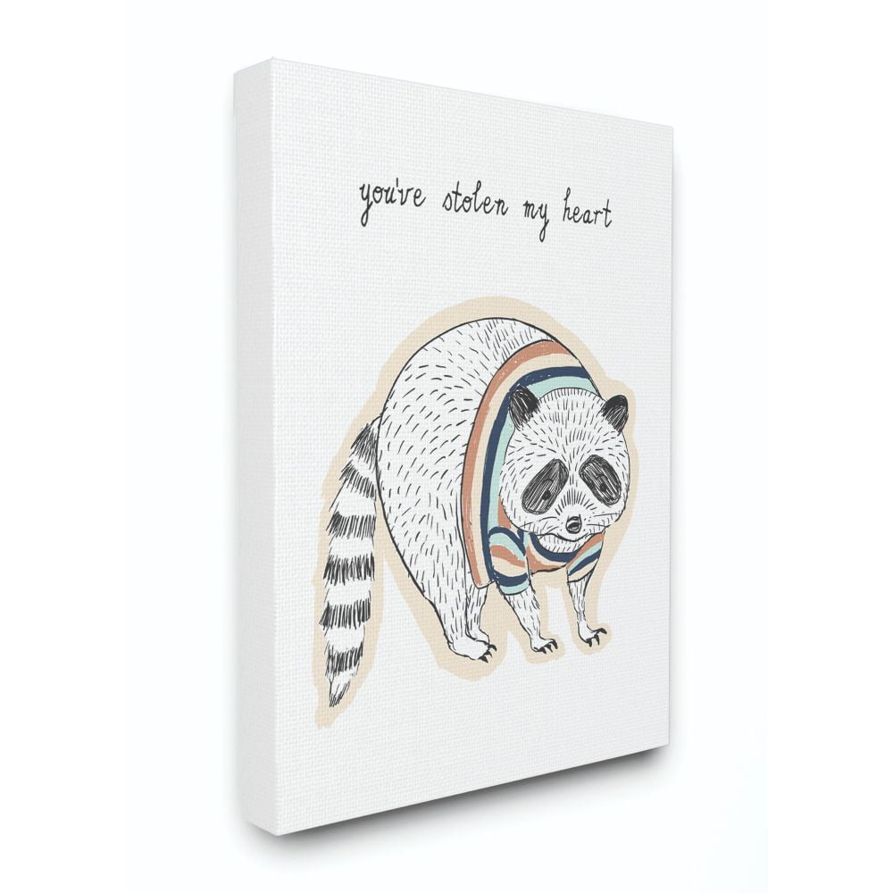 The Kids Room by Stupell You've Stolen My Heart Shirt Raccoon Canvas Wall Art