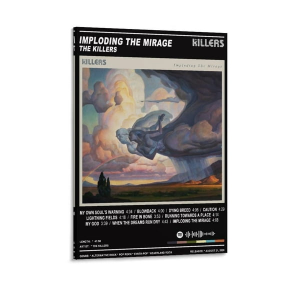 The Killers 90s Music Posters Imploding The Mirage Album Cover Canvas Poster Wall Decorative Art Painting Living Room Bedroom Decoration Gift