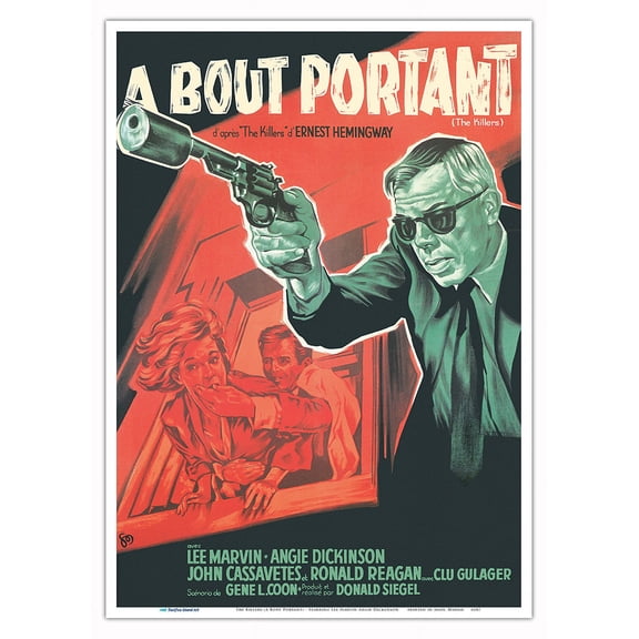 The Killers (A Bout Portant) - Starring Lee Marvin Angie Dickenson - Vintage French Film Noir Movie Poster by Guy Gerard Noel c.1964 - Master Art Print 10in x 14in