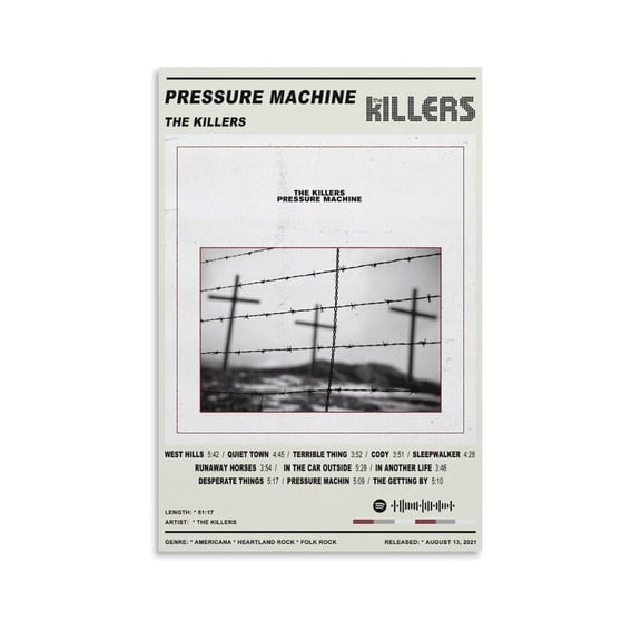 The Killers Pressure Machine 90s Music Cover Posters Canvas Poster Bedroom Decoration Landscape Office Valentine's Birthday Gift