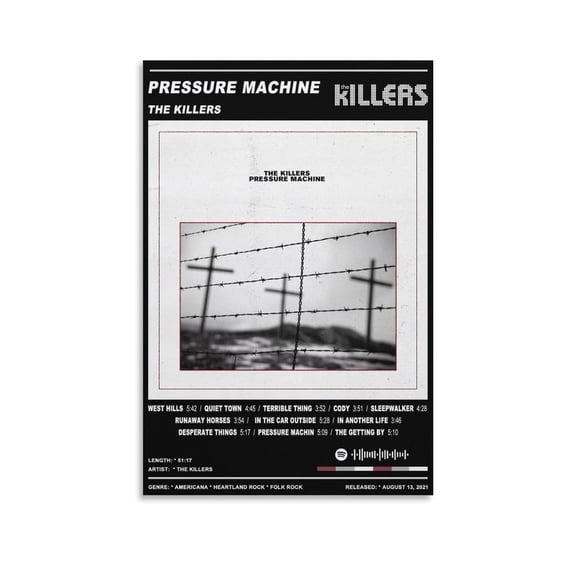 The Killers Pressure Machine Music Cover Posters Canvas Poster Wall Decorative Art Painting Living Room Bedroom Decoration Gift
