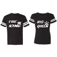 thumbnail image 1 of The King His Queen Matching Couple Cotton Jerseys (Men Black / Women Black) (Men XL / Women L), 1 of 3