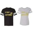 thumbnail image 1 of The King His Queen Matching Couple Cotton Jerseys (Men Black / Women Heather) (Men M / Women S), 1 of 3