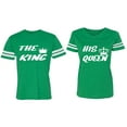 thumbnail image 1 of The King His Queen Matching Couple Cotton Jerseys (Men Green / Women Green) (Men M / Women L), 1 of 3