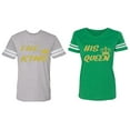 thumbnail image 1 of The King His Queen Matching Couple Cotton Jerseys (Men Heather / Women Green) (Men L / Women XXL), 1 of 3