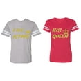 thumbnail image 1 of The King His Queen Matching Couple Cotton Jerseys (Men Heather / Women Red) (Men L / Women M), 1 of 3
