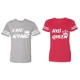 thumbnail image 1 of The King His Queen Matching Couple Cotton Jerseys (Men Heather / Women Red) (Men S / Women S), 1 of 3