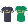 thumbnail image 1 of The King His Queen Matching Couple Cotton Jerseys (Men Navy / Women Green) (Men L / Women XL), 1 of 3