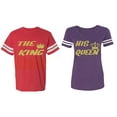 thumbnail image 1 of The King His Queen Matching Couple Cotton Jerseys (Men Red / Women Purple) (Men XXL / Women XL), 1 of 3