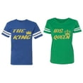 thumbnail image 1 of The King His Queen Matching Couple Cotton Jerseys (Men Royal / Women Green) (Men S / Women XXL), 1 of 3