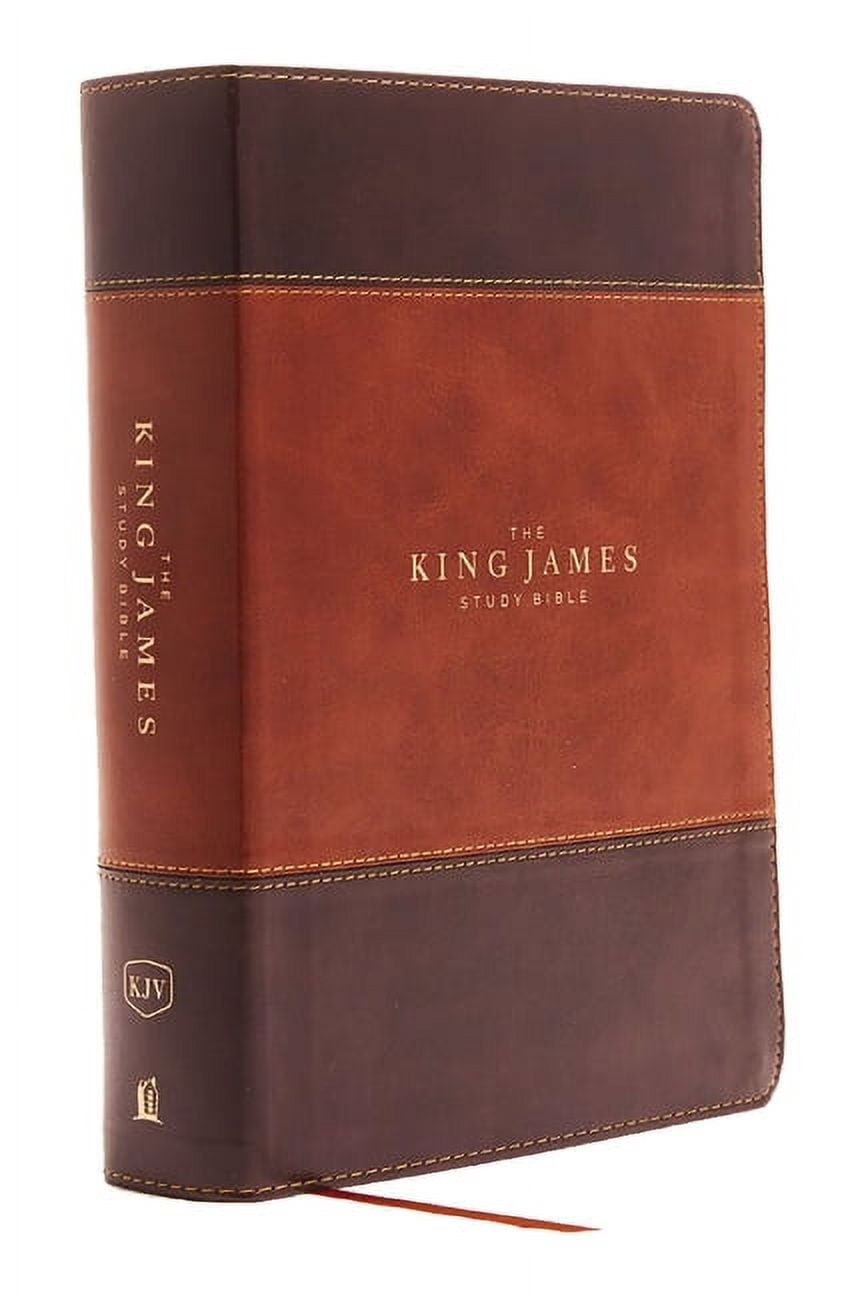 The King James Study Bible, Imitation Leather, Brown, Full-Color Edition (Large Print) (Hardcover)
