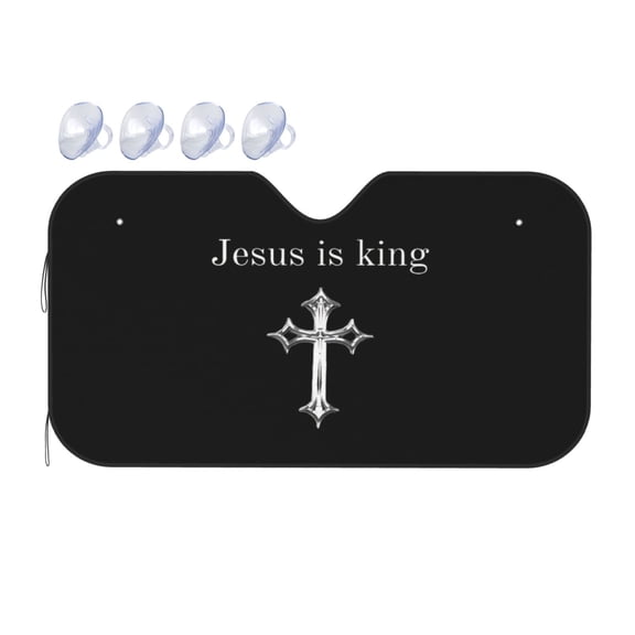 The King Of Kings. Foldable Car Windshield Sun Shade UV Heat Shield for Car SUV Truck