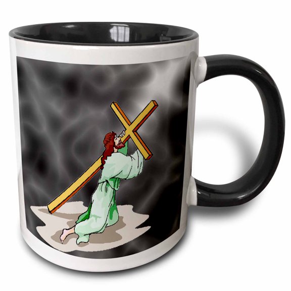 3drose, the King of Kings on Gray Background, 11oz Two-tone Black Mug