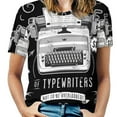 thumbnail image 1 of The King Of Typewriters Ruffle Short Sleeve T Shirt Women Summer T Shirts V Neck Tee Tops Horror Writer Book Books King Story, 1 of 3