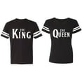 thumbnail image 1 of The King The Queen Matching Couple Cotton Jerseys (Men Black / Women Black) (Men S / Women S), 1 of 3