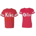 thumbnail image 1 of The King The Queen Matching Couple Cotton Jerseys (Men Red / Women Red) (Men M / Women XL), 1 of 3