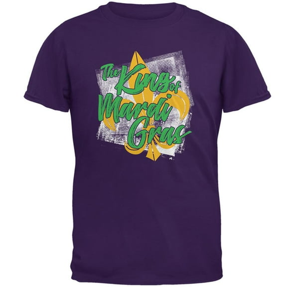 The King of Mardi Gras Mens T Shirt Purple LG