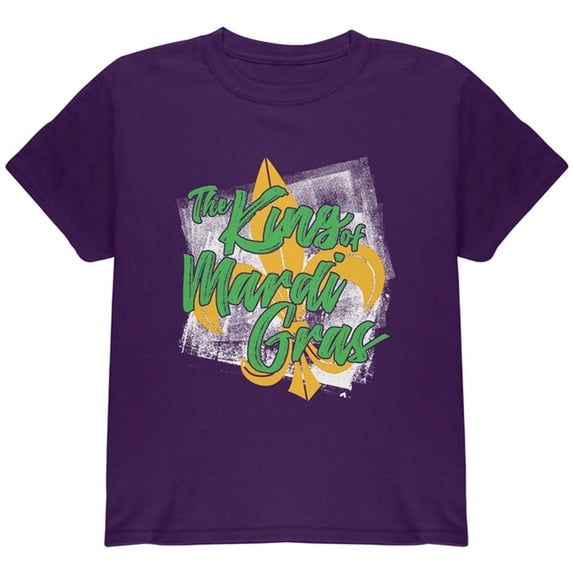 The King of Mardi Gras Youth T Shirt Purple YMD