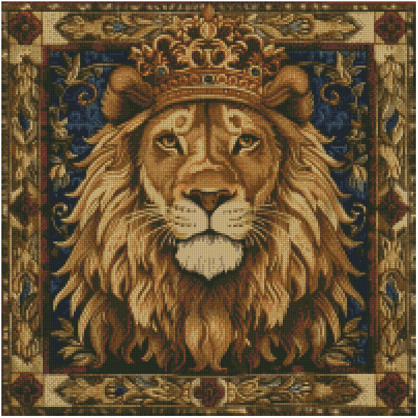 The King of Prairie, Lion Counted Cross Stitch kit, 100% Cotton, 200x200 Stitch,36x36cm Big Counted Cross Stitch kit