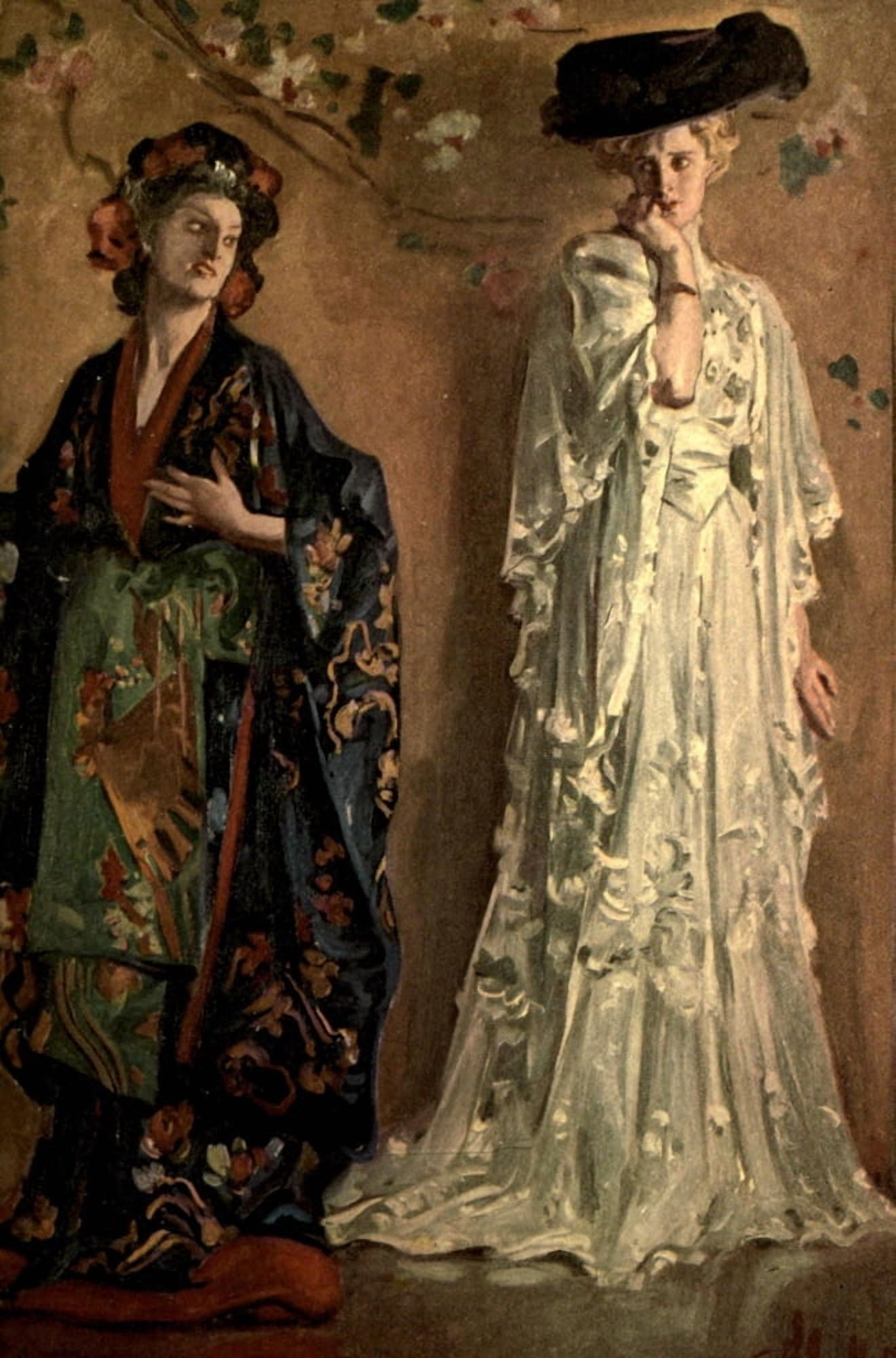 The Kingdom of Slender Swords c1910 Hat & Kimono Canvas Art - AB Wenzell (18 x 24)