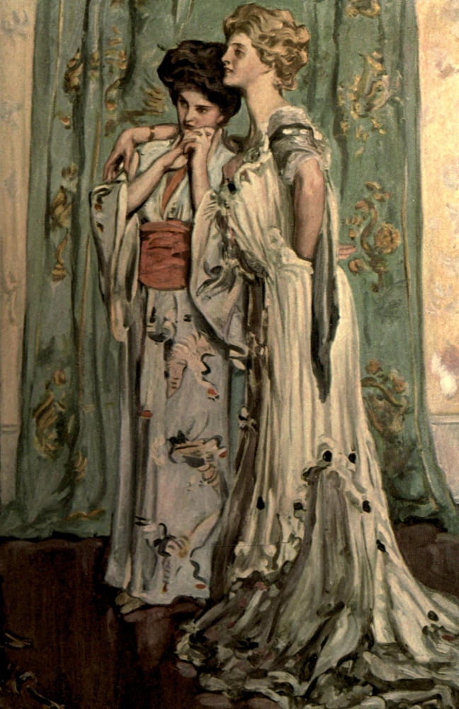 The Kingdom of Slender Swords c1910 Japanese dress Canvas Art - AB Wenzell (18 x 24)