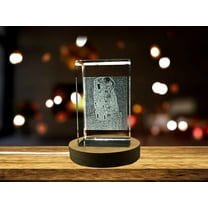 The Kiss 3D Engraved Crystal Decor