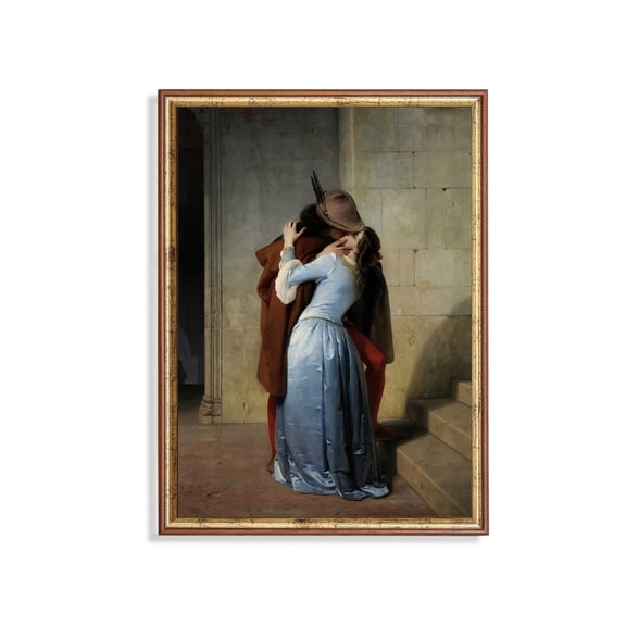 The Kiss By Hayez - 19Th Century Romantic Home Decor, 8x12 UNFRAMED