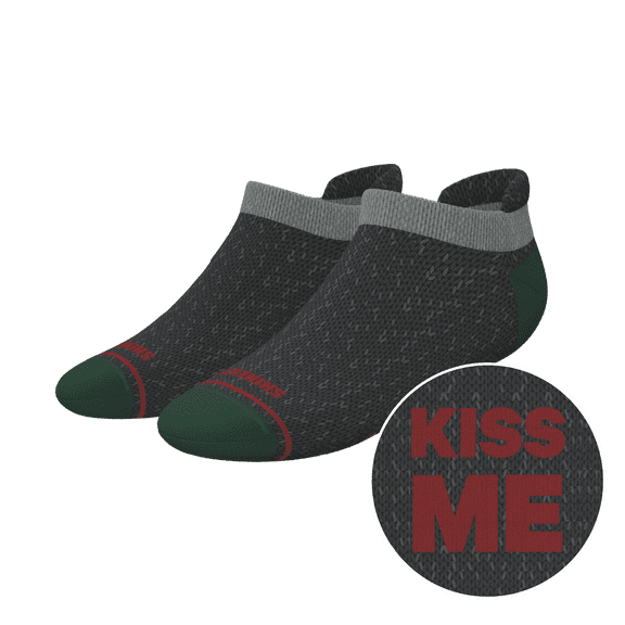 The Kiss Me There - Shinesty Mistletoe Heel Hammock Ankle Socks Large