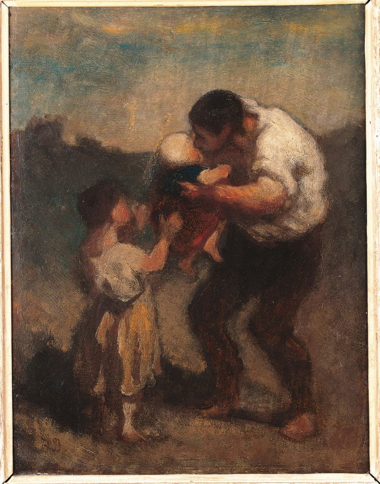 The Kiss Or Father And Child Canvas Art - (24 x 36)