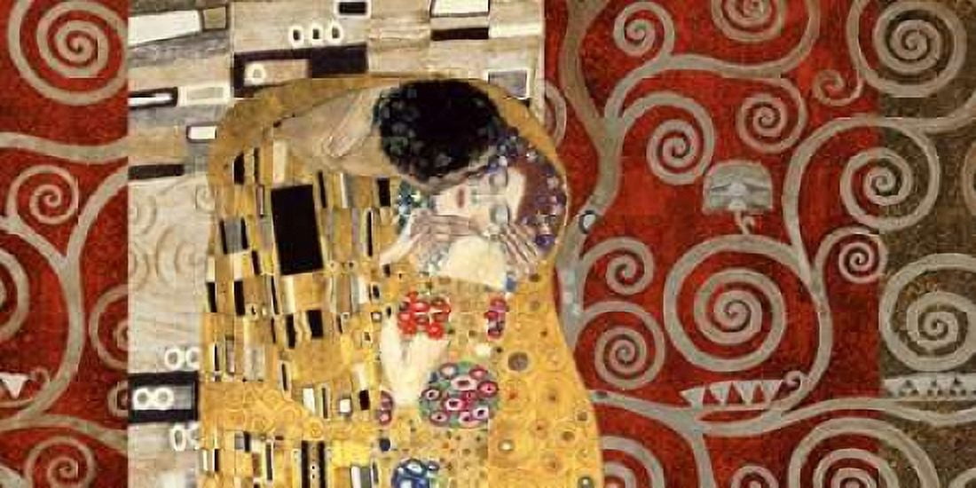 The Kiss-Pewter Canvas Art - Gustav Klimt (10 x 20)
