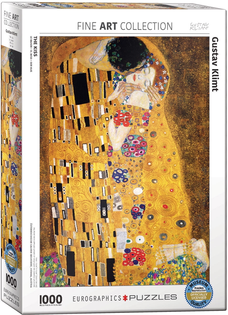Gustav Klimt The Kiss 1000-Piece Art Puzzle in Gold