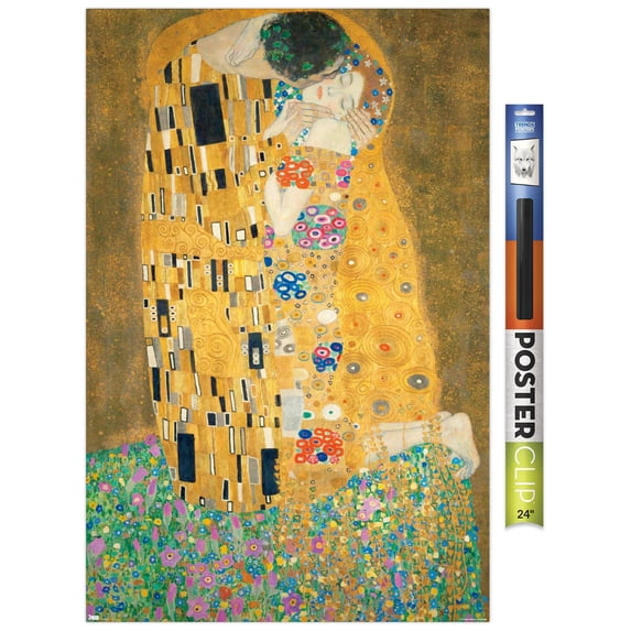 The Kiss by Gustav Limt Wall Poster, 22.375" x 34"