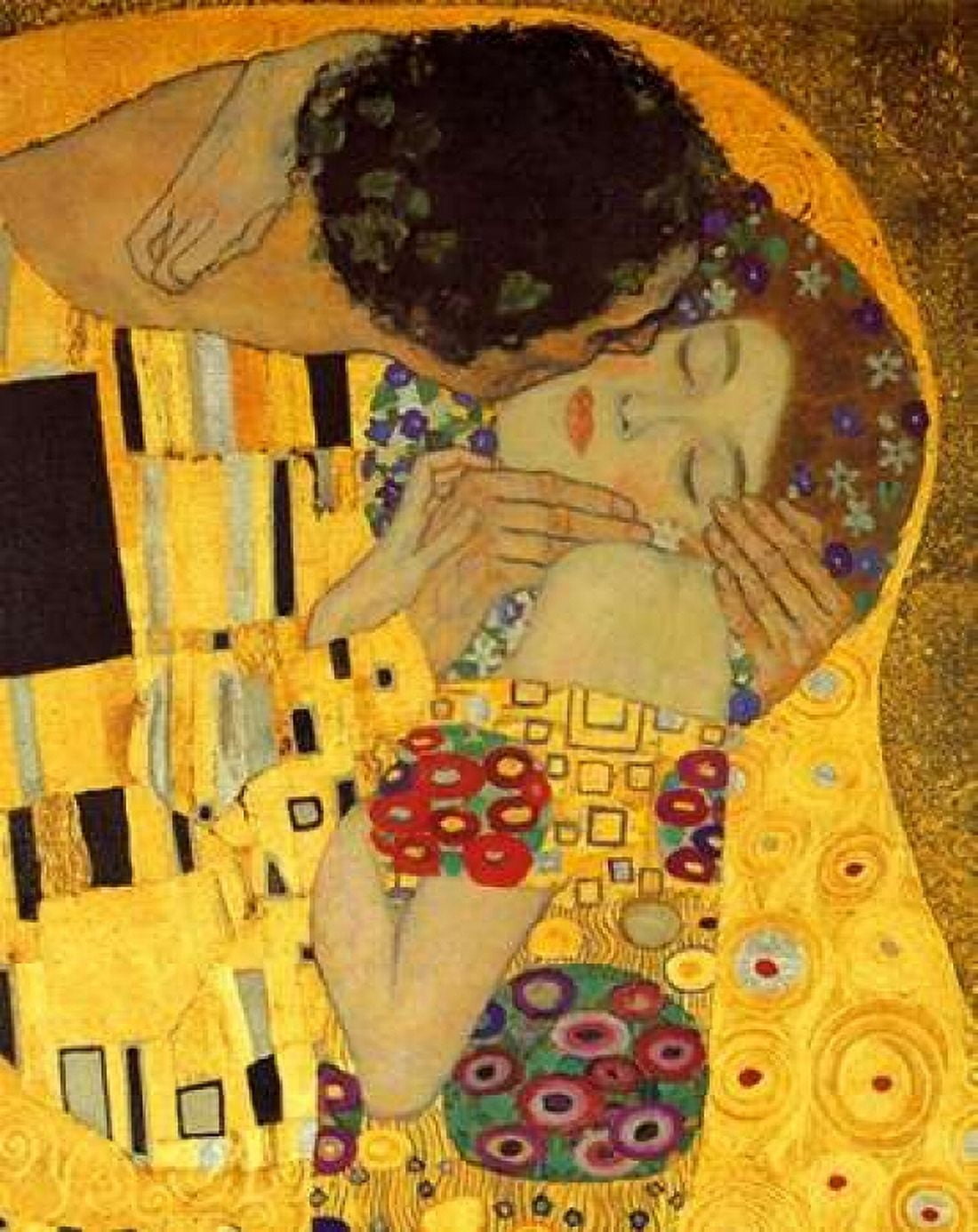 The Kiss - detail 2 Canvas Art - Gustav Klimt (22 x 28)