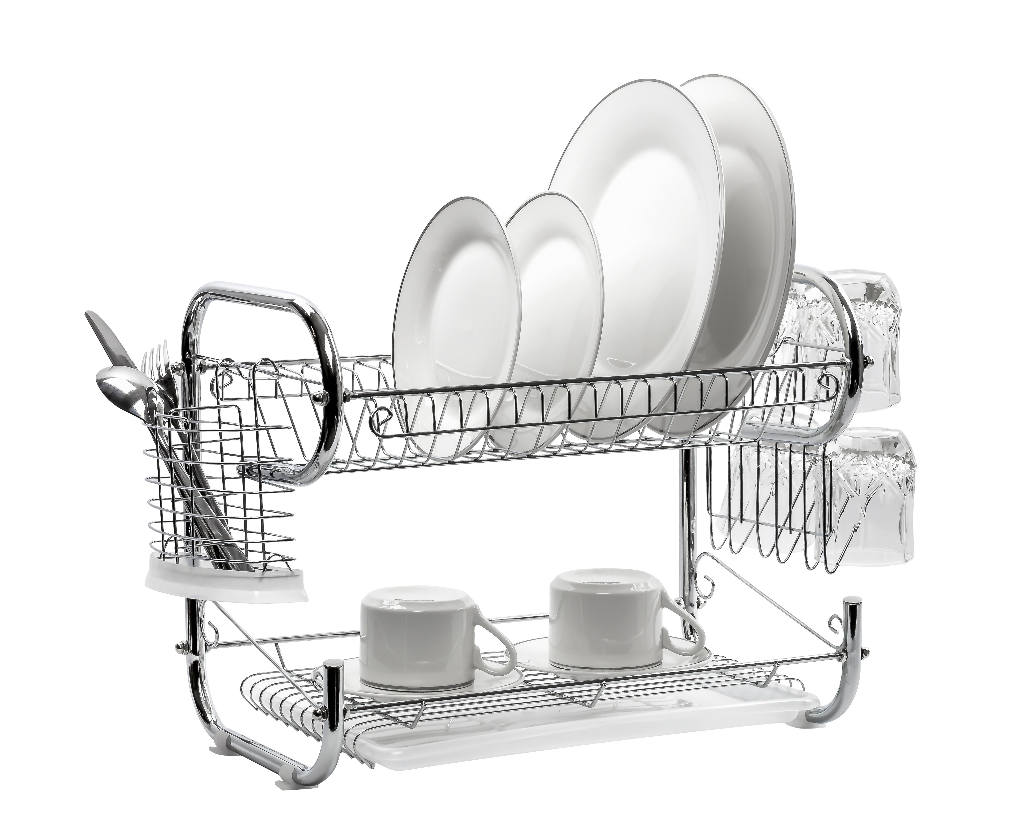 HHXRISE Dish Drying Rack, 2 Tier Large Dish Rack and Drainboard Set for  Kitchen counter, Large Stainless Steel Dish Dryer with Detachabl