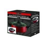 American Dream Home Goods 4.5 qt Deep Fryer with Basket, Non-Stick Cooking Pot with Cool-Touch Handle, Red